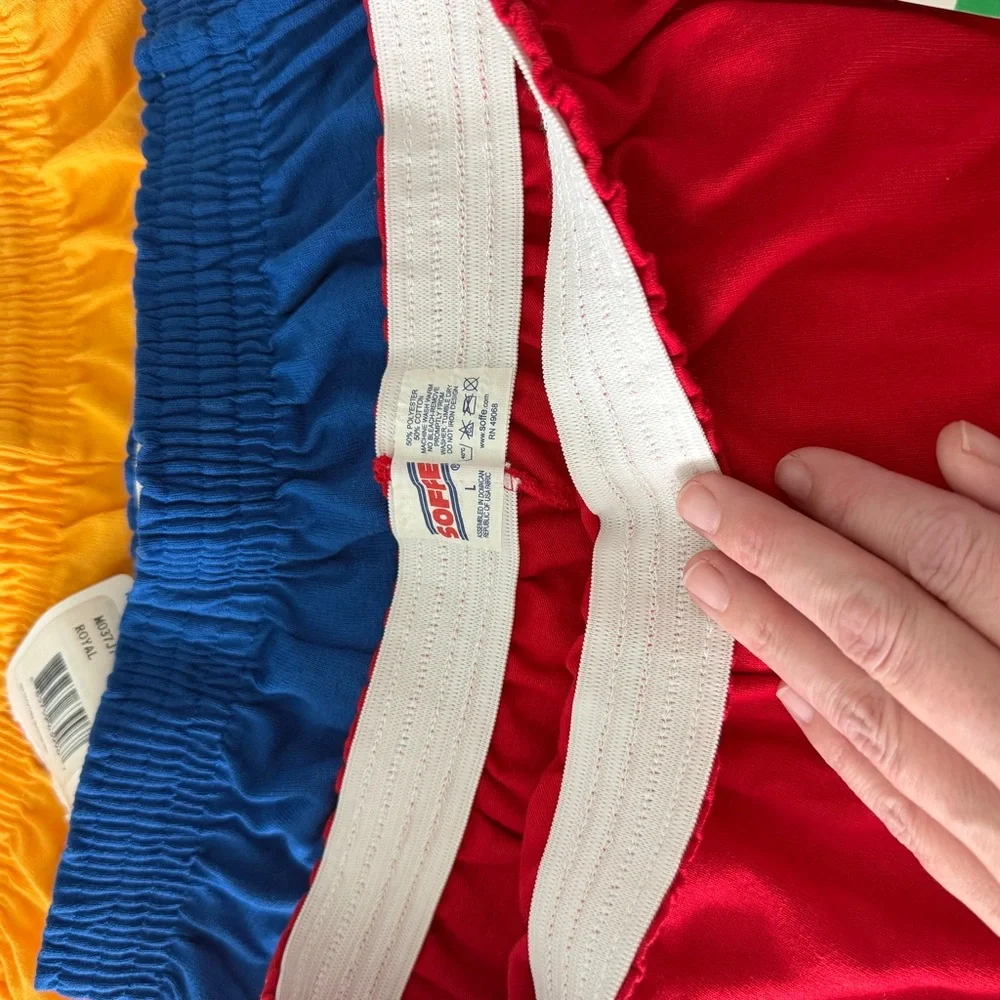 Soffe Women's Athletic Shorts - Red, Blue, Yellow - Picture 3 of 3